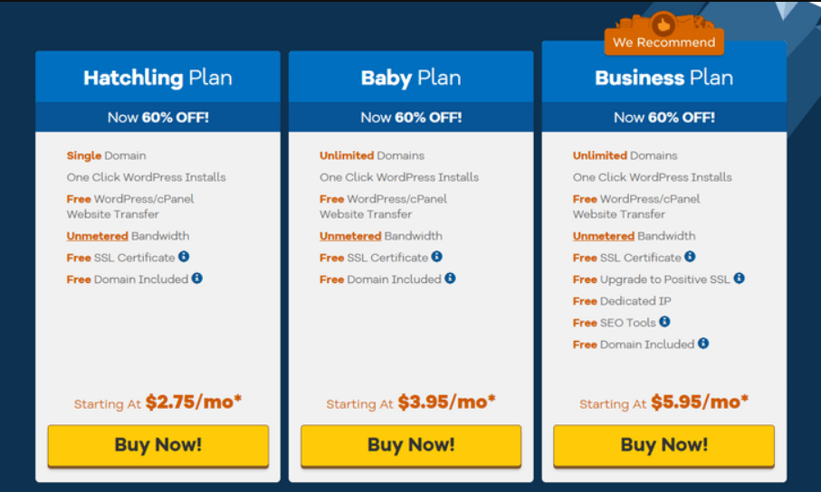 HostGator Pricing